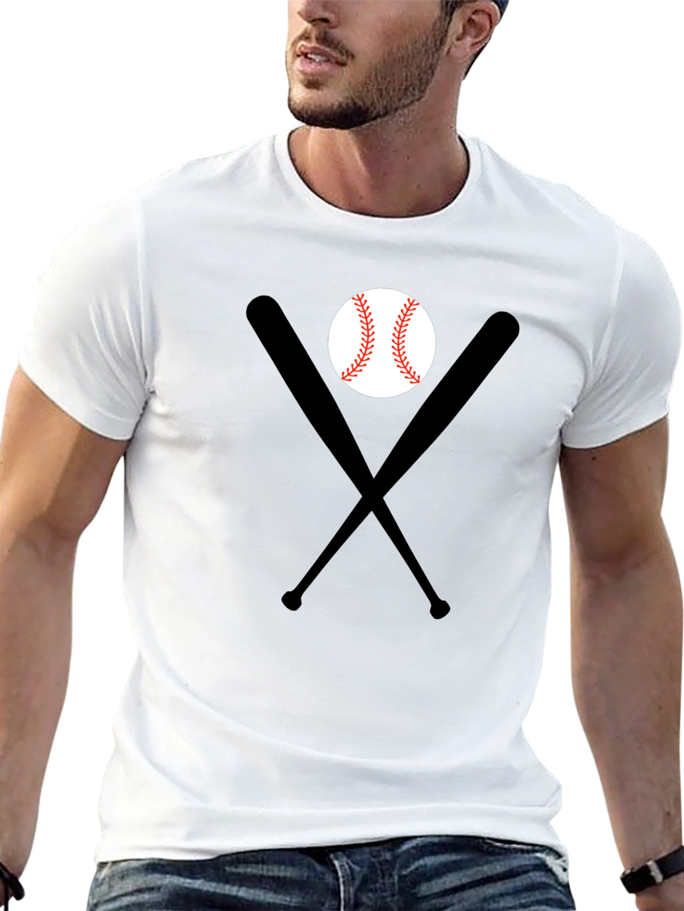 Baseball Bats & Ball Black T-Shirt