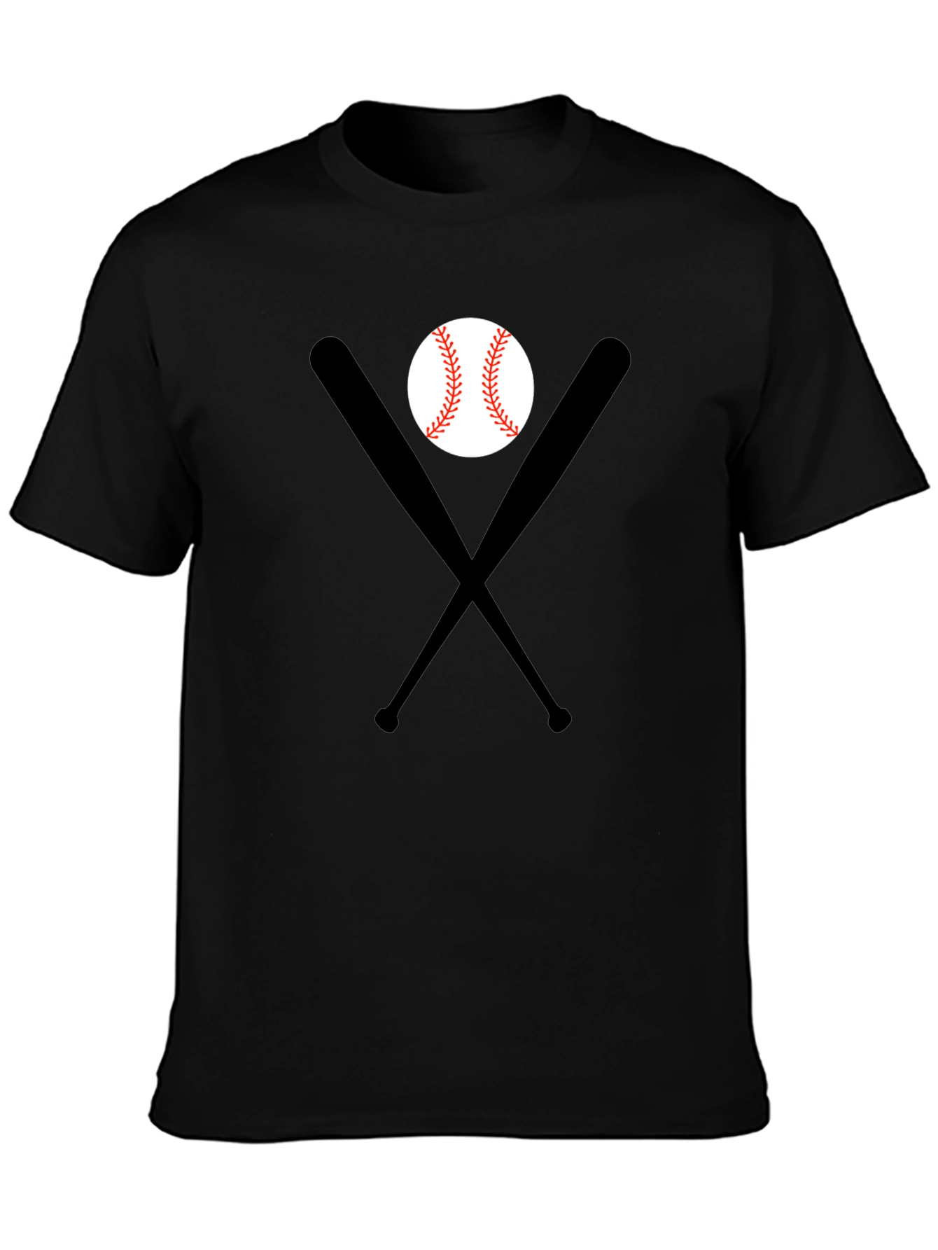 Baseball Bats & Ball Black T-Shirt