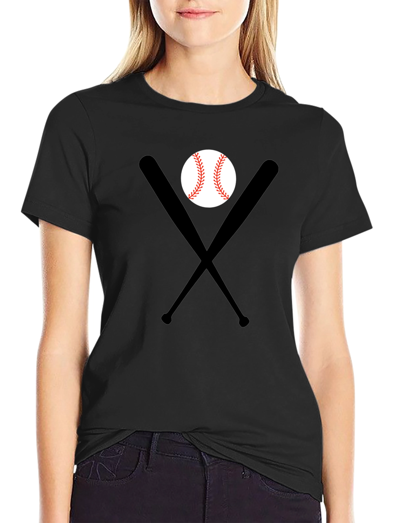 Baseball Bats & Ball Black T-Shirt