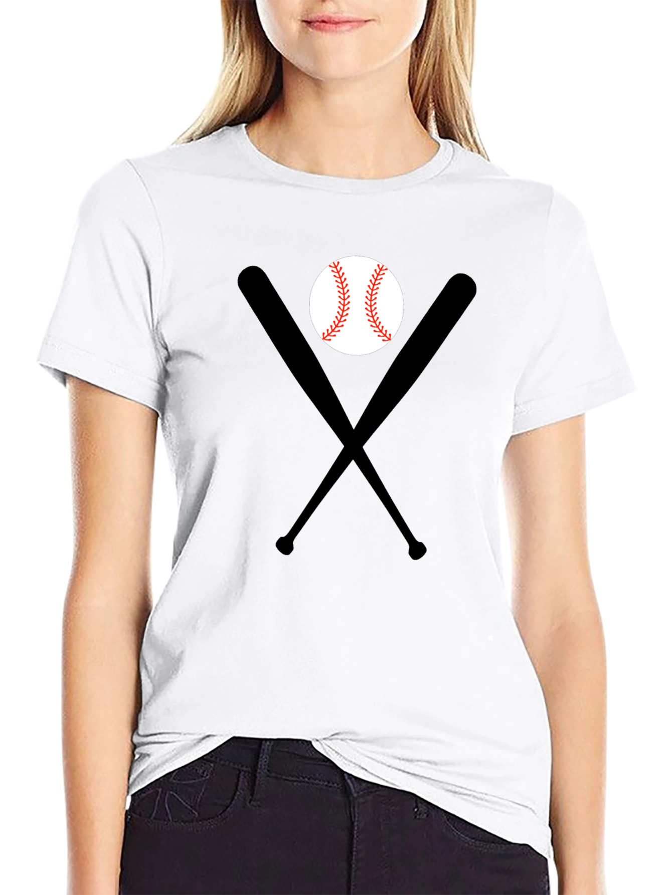 Baseball Bats & Ball Black T-Shirt