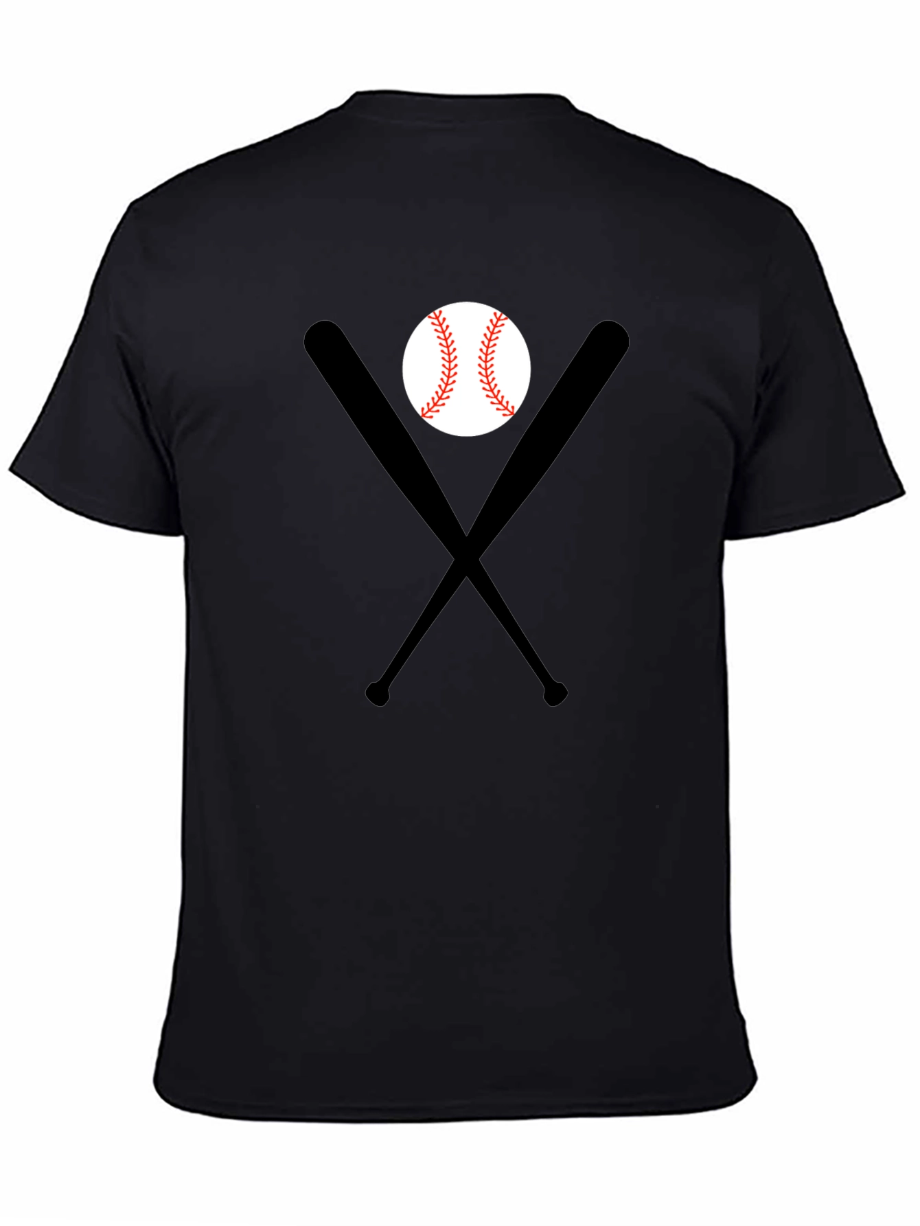 Baseball Bats & Ball Black T-Shirt