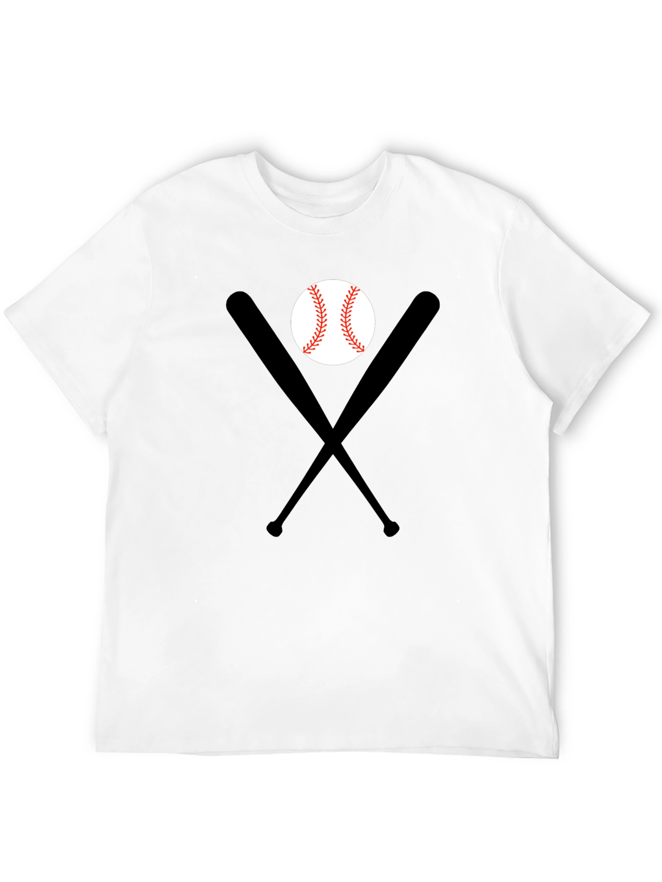 Baseball Bats & Ball Black T-Shirt
