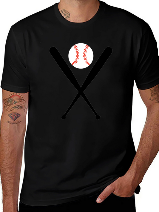 Baseball Bats & Ball Black T-Shirt