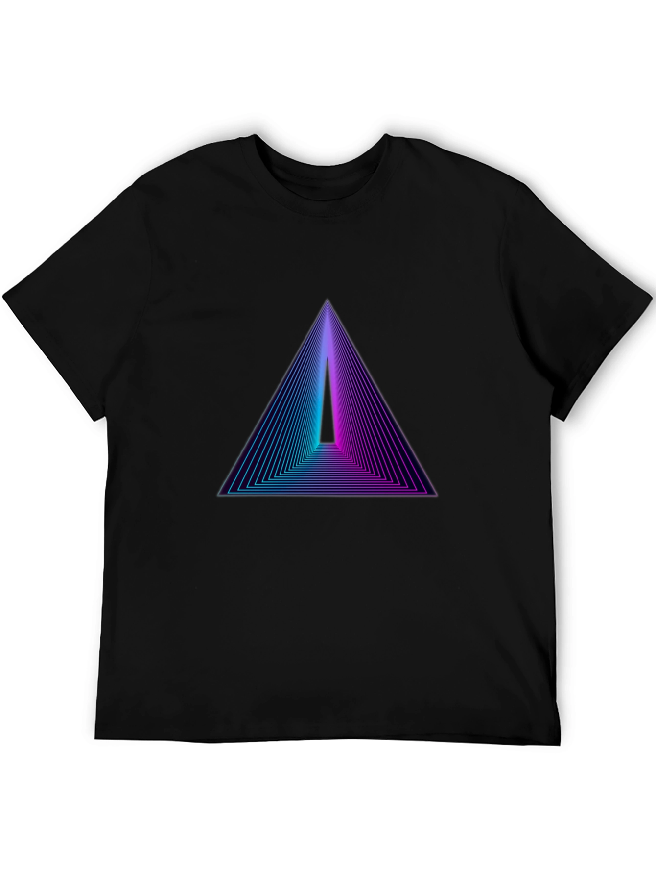 Retro Triangle Graphic Black T-Shirt
