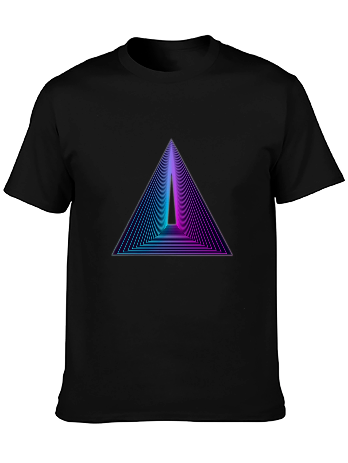 Retro Triangle Graphic Black T-Shirt