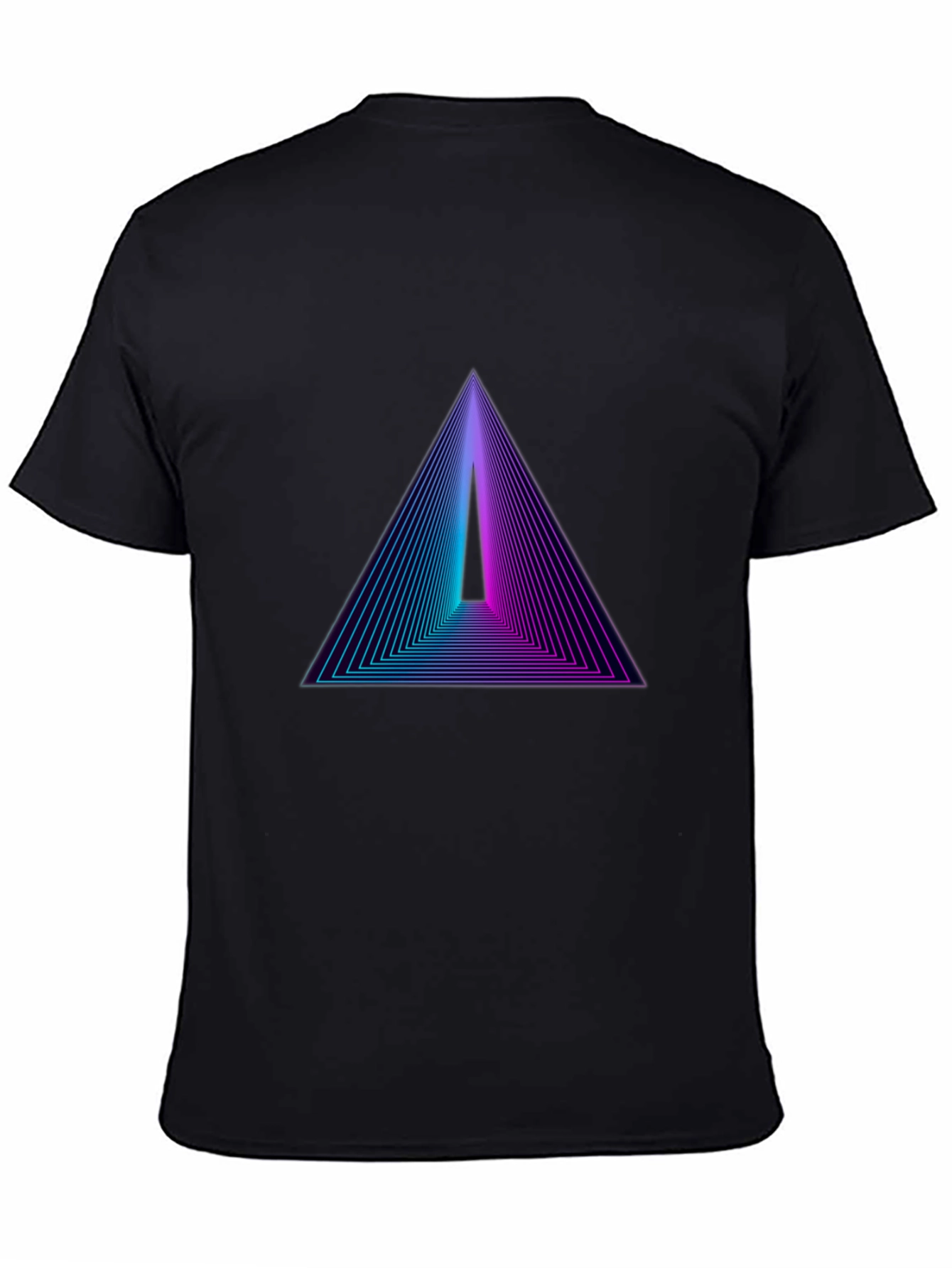Retro Triangle Graphic Black T-Shirt