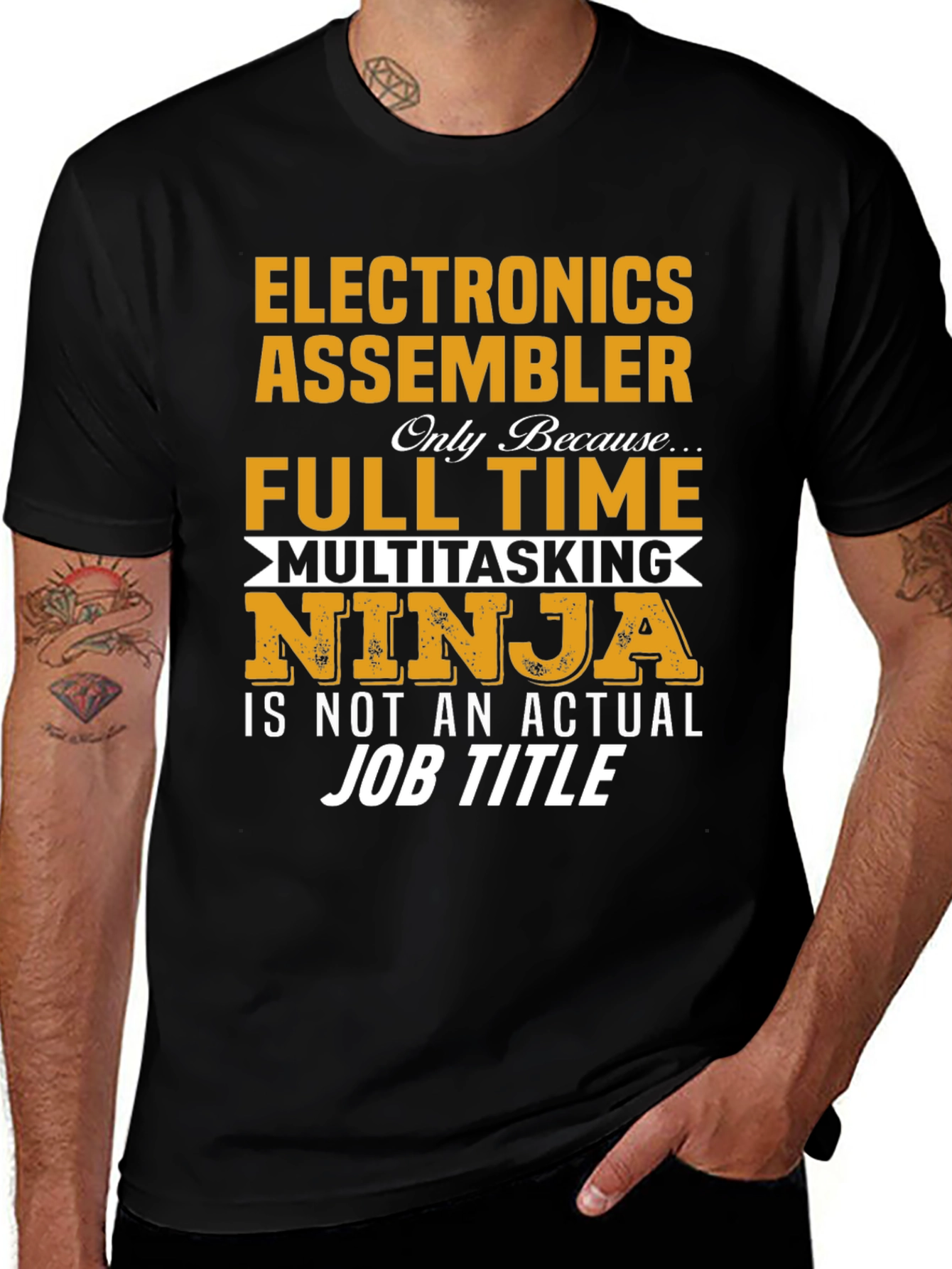 Electronics Assembler Full Time Multitasking Ninja T-Shirt