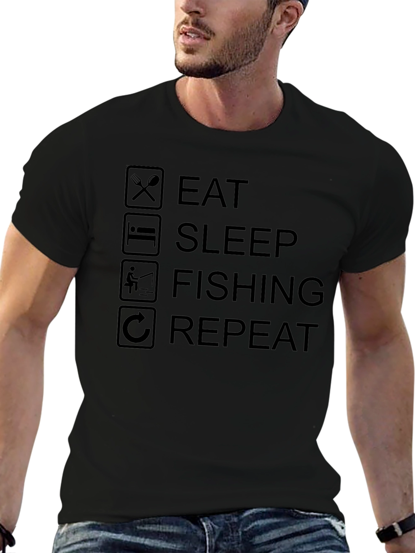 Eat Sleep Fishing Repeat T-Shirt - Fisherman Tee
