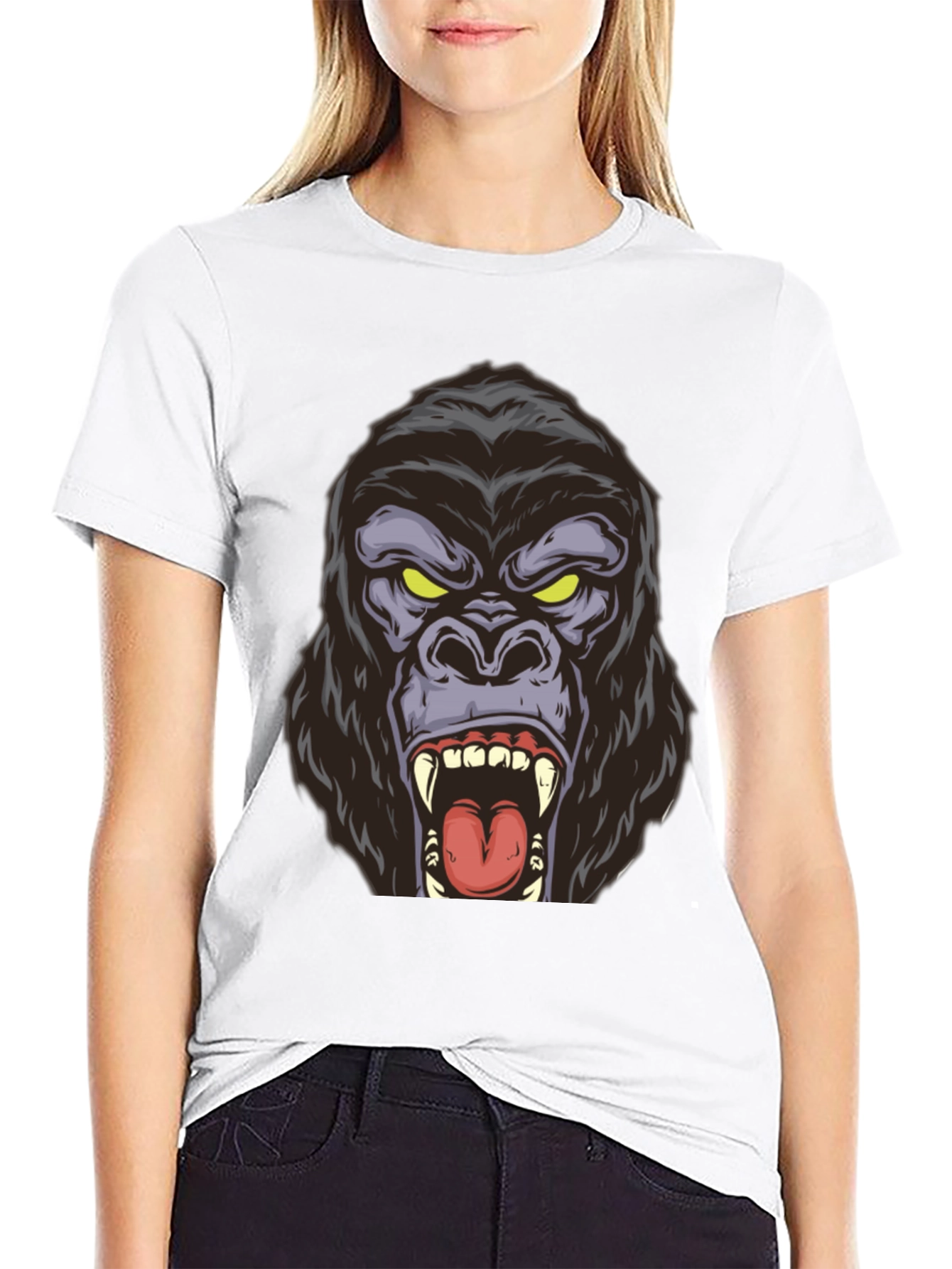 Roaring Gorilla Graphic Tee - Bold Black Shirt