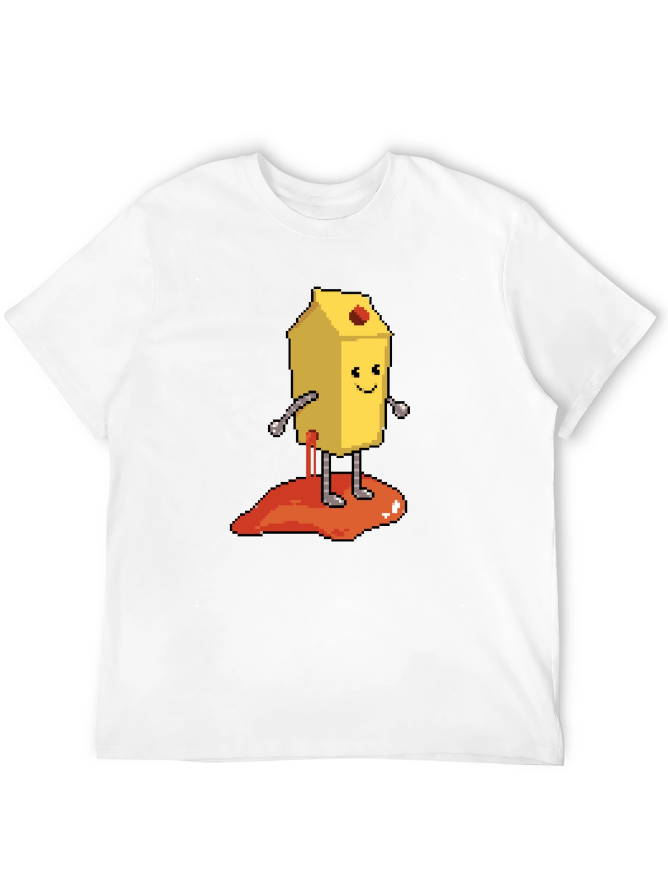 Pixelated Milk Carton Character Graphic Tee - Black