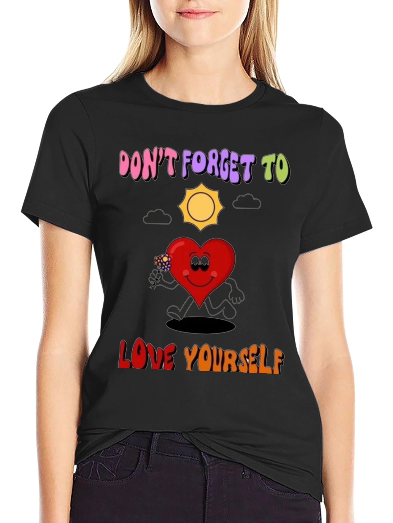 Positive Vibes Black Graphic T-Shirt