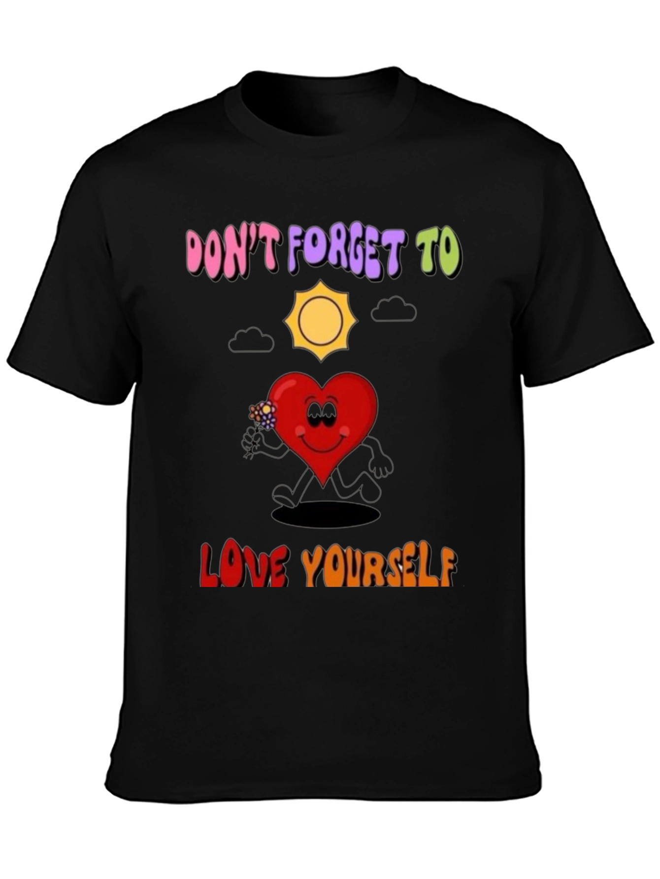 Positive Vibes Black Graphic T-Shirt