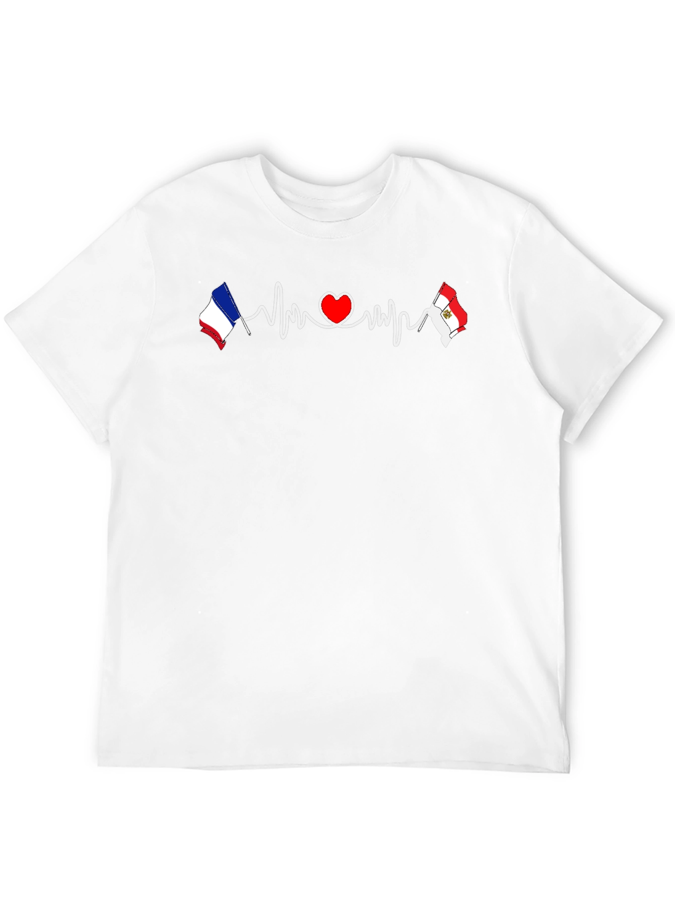 France & Peru Heartbeat T-Shirt