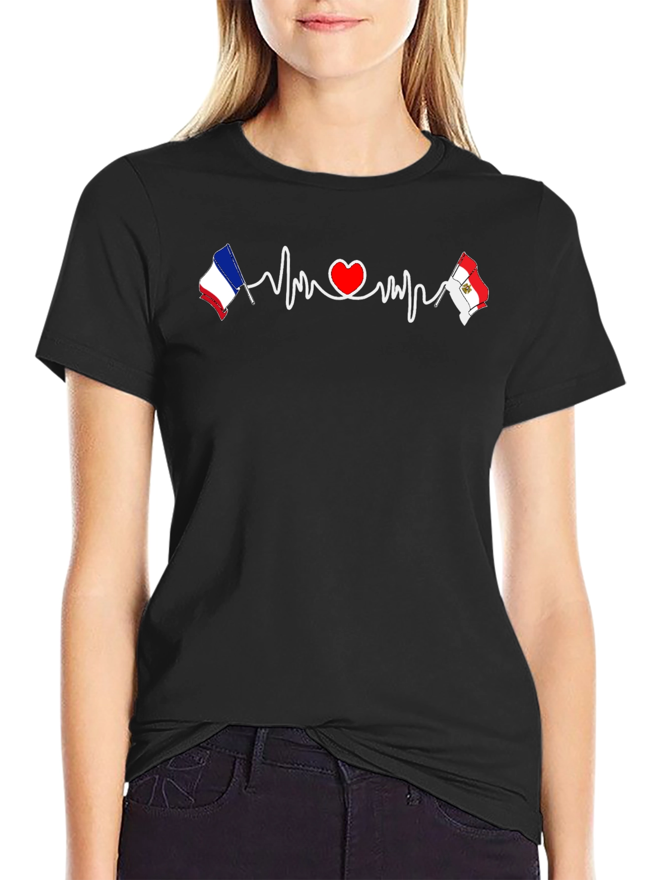France & Peru Heartbeat T-Shirt