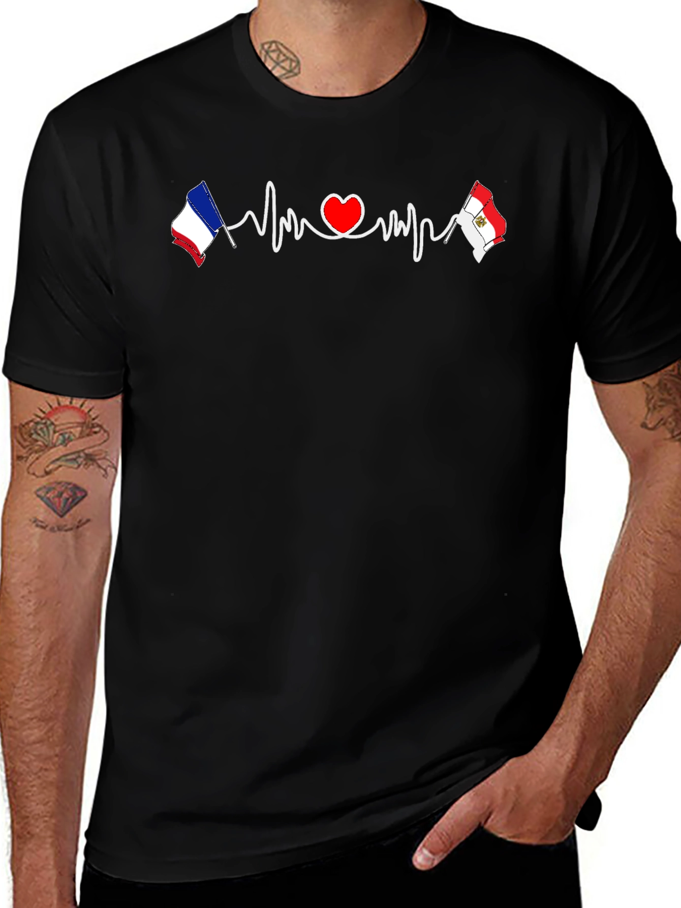 France & Peru Heartbeat T-Shirt
