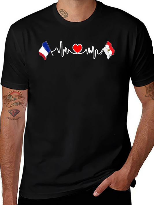 France & Peru Heartbeat T-Shirt