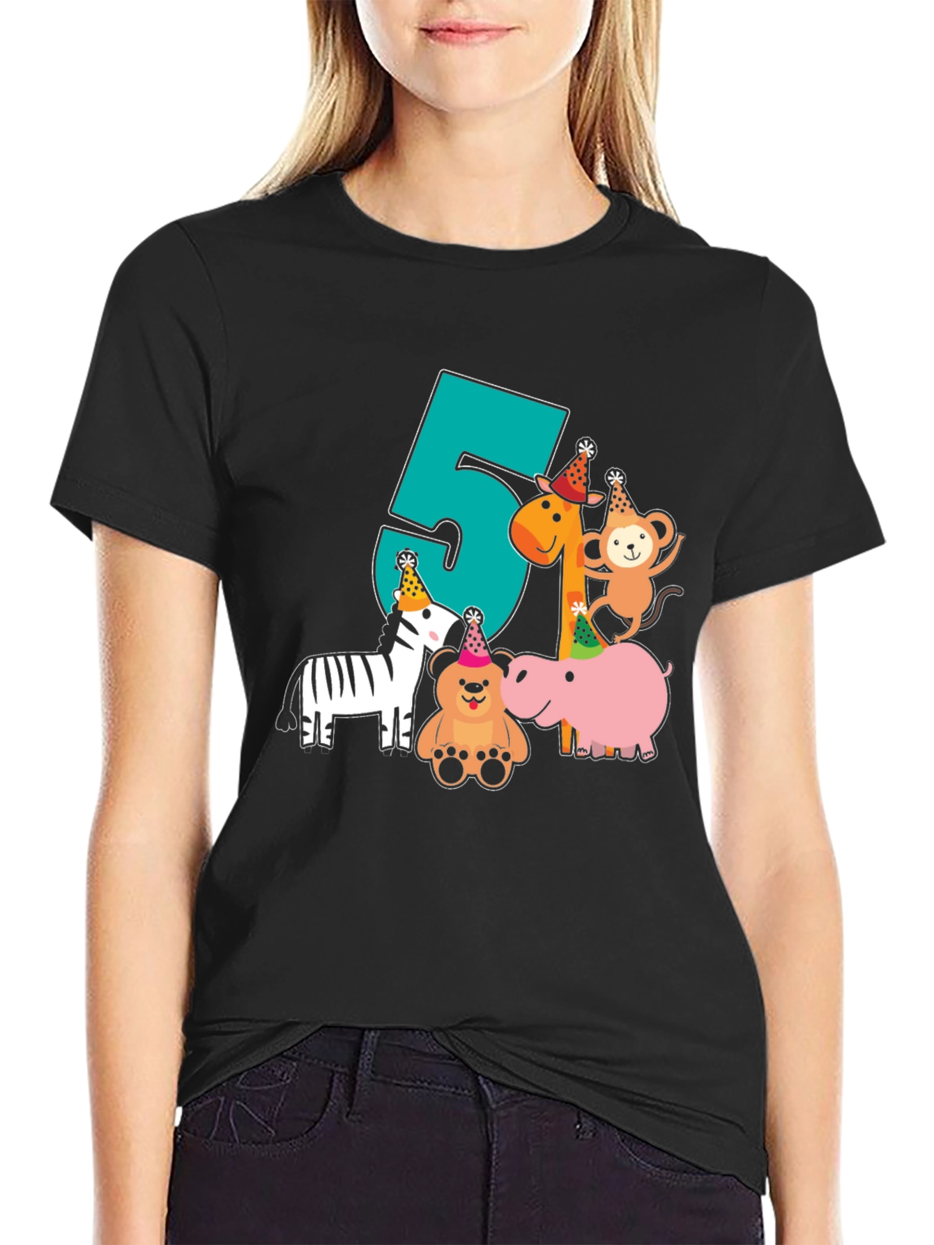 Fun 5th Birthday Animal Party T-Shirt