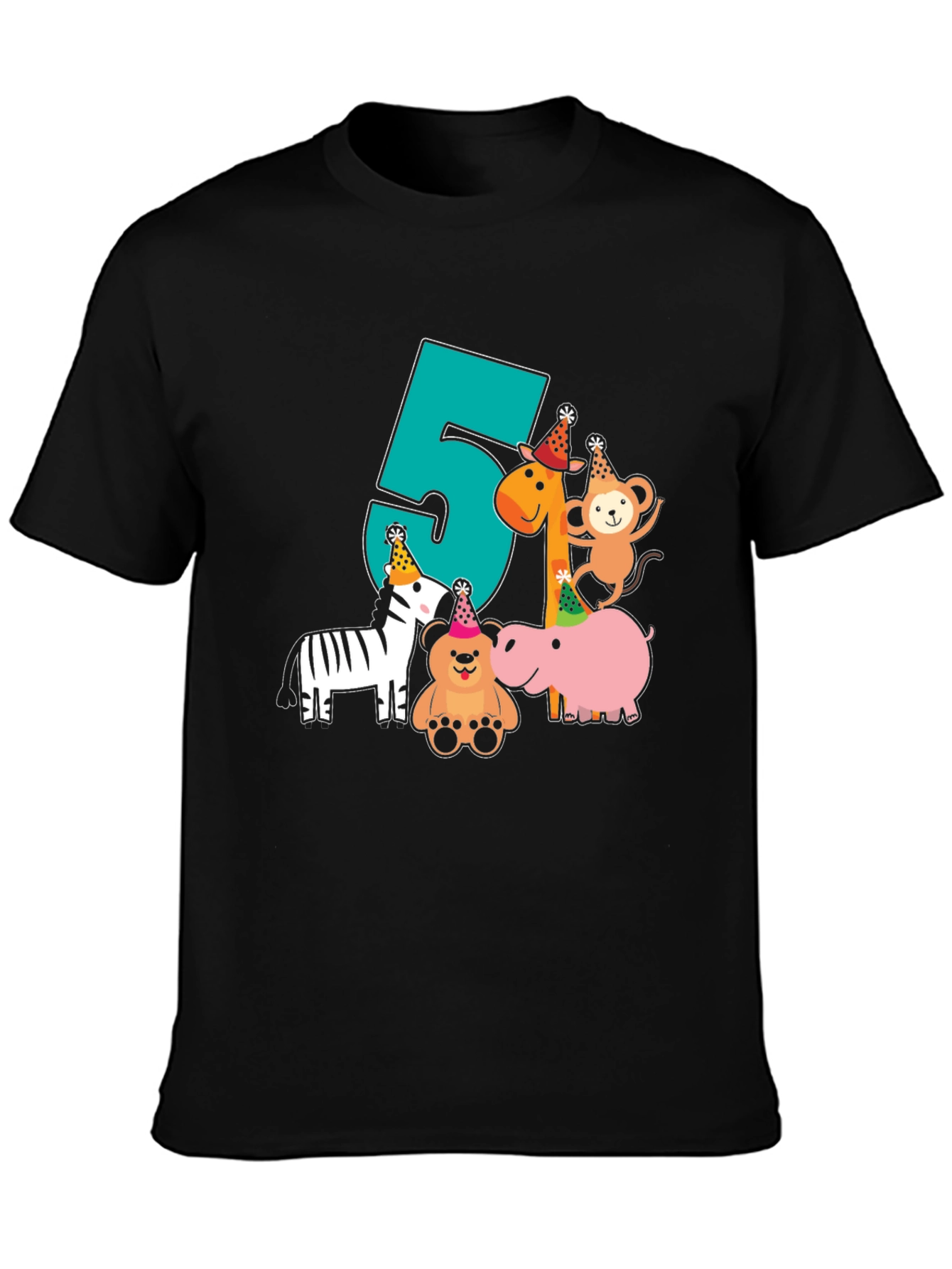 Fun 5th Birthday Animal Party T-Shirt