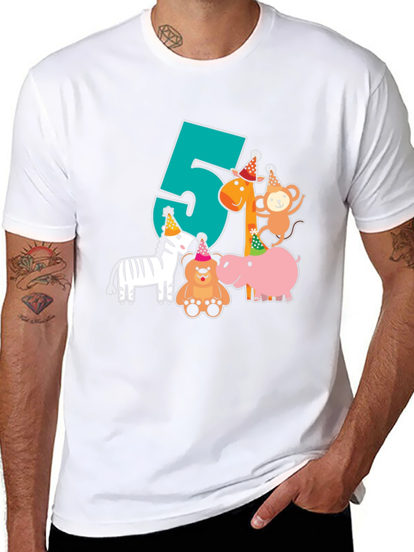 Fun 5th Birthday Animal Party T-Shirt
