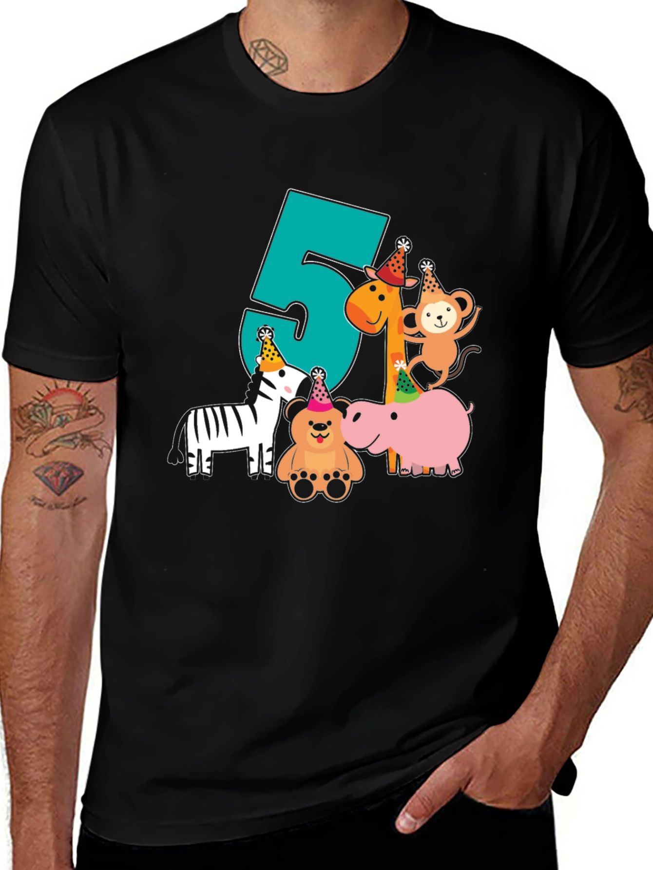 Fun 5th Birthday Animal Party T-Shirt