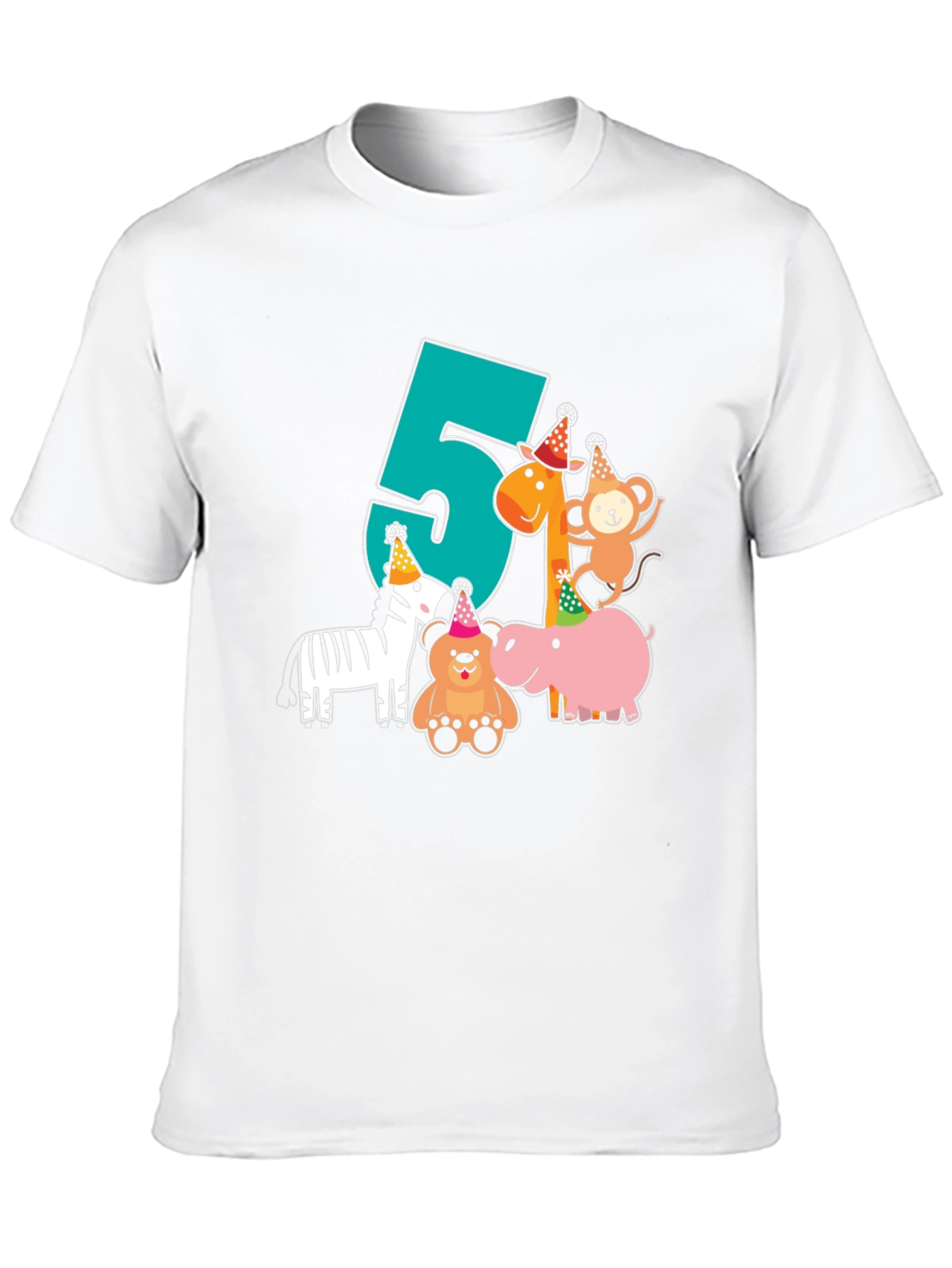 Fun 5th Birthday Animal Party T-Shirt