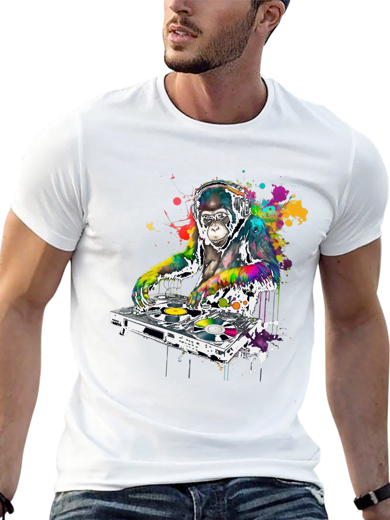 DJ Monkey Graphic T-Shirt