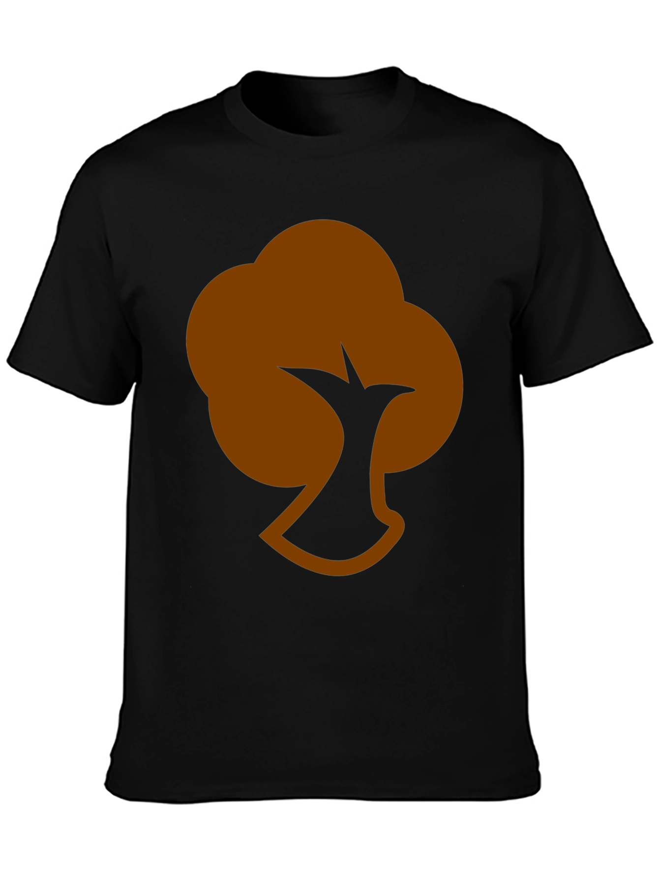 Abstract Tree Graphic Tee - Casual Black T-Shirt