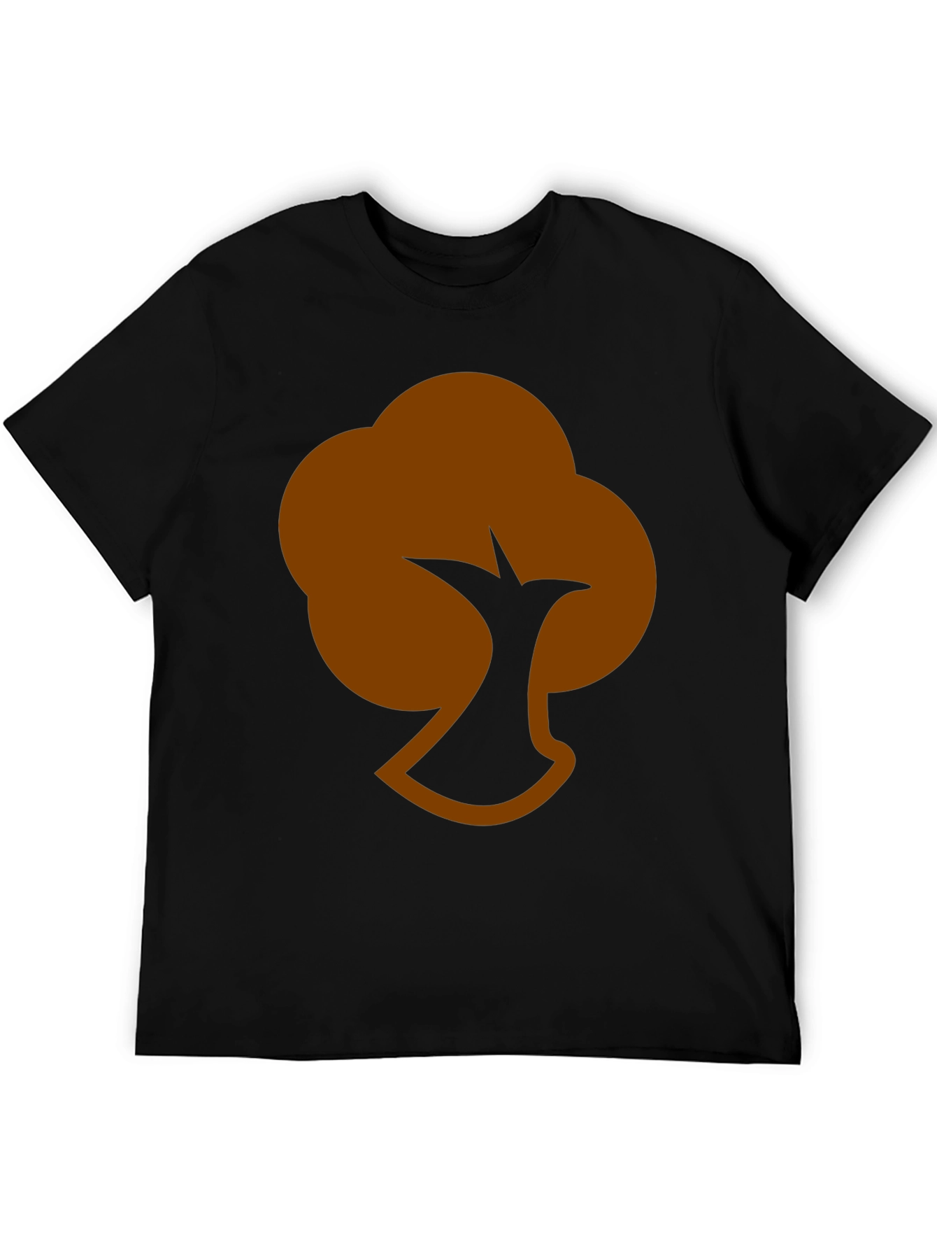 Abstract Tree Graphic Tee - Casual Black T-Shirt