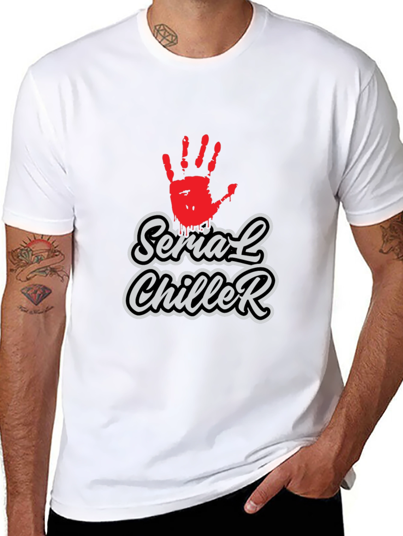 Serial Chiller Graphic Print Black T-Shirt