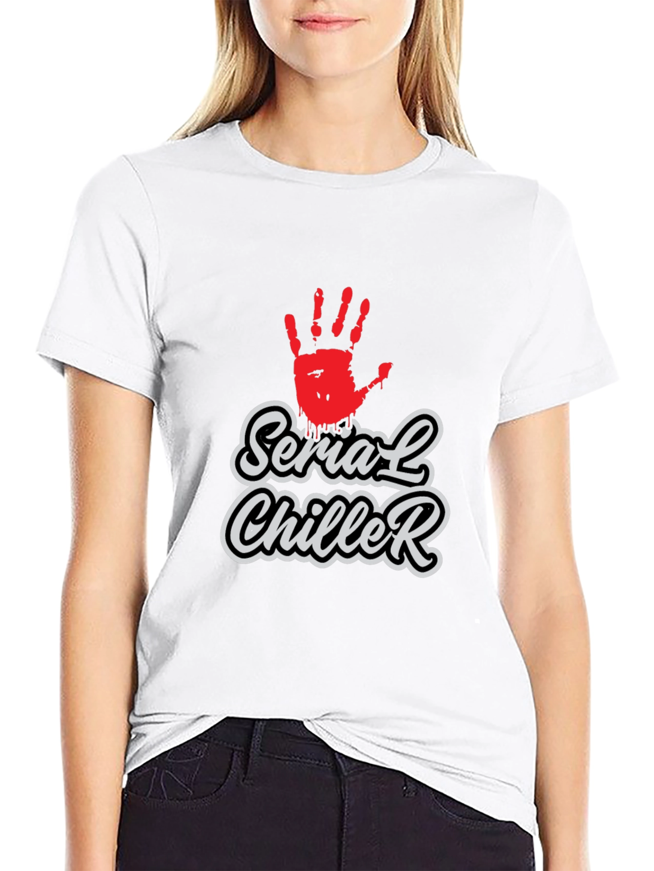 Serial Chiller Graphic Print Black T-Shirt