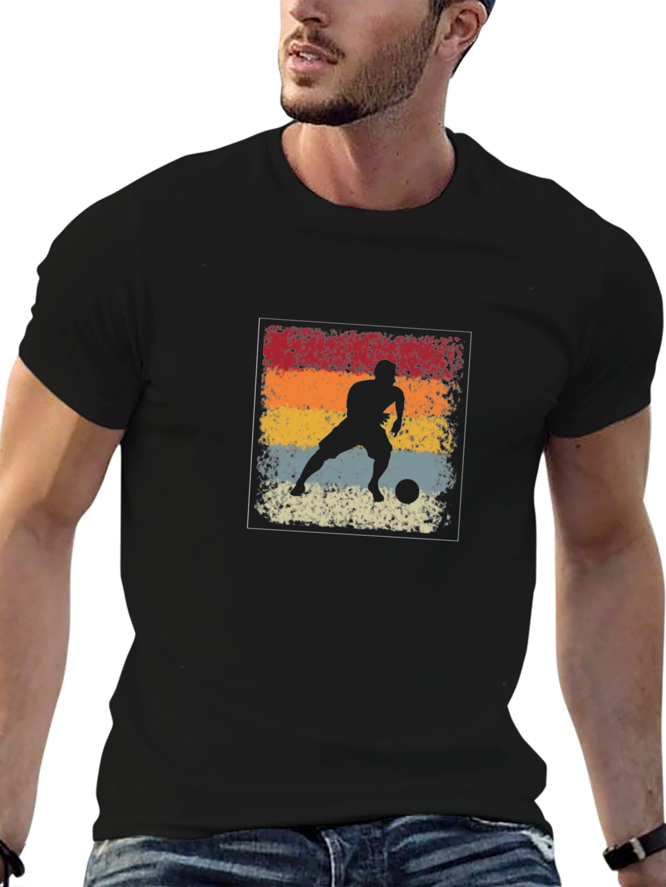 Retro Soccer Silhouette Graphic Tee