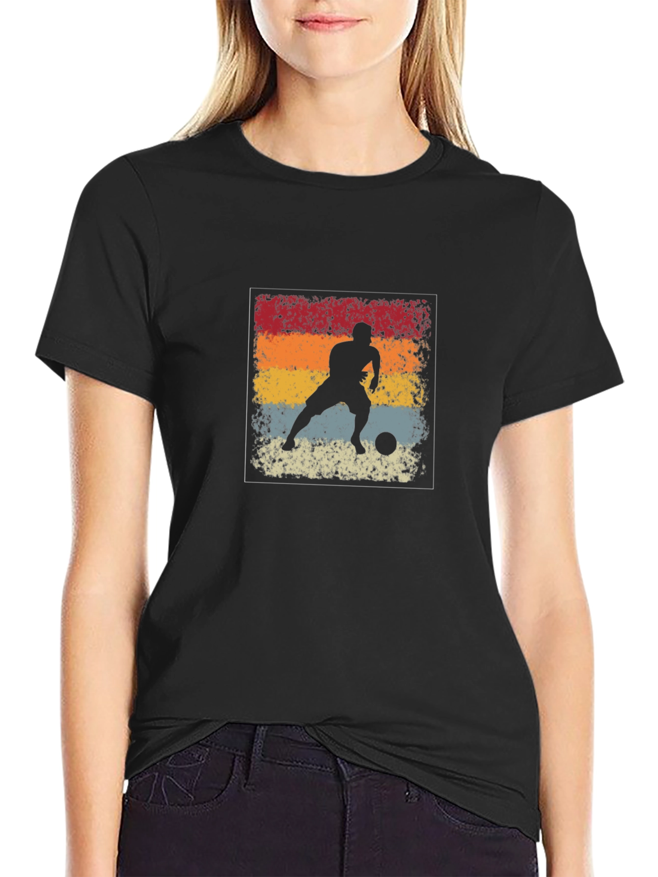 Retro Soccer Silhouette Graphic Tee