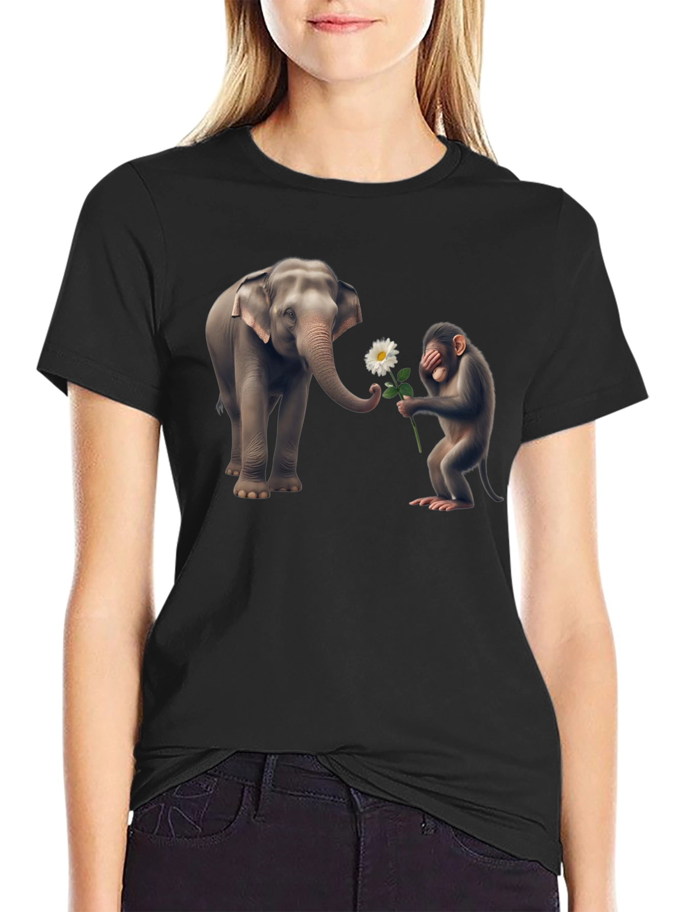 Elephant & Monkey Graphic Tee - Unique Design