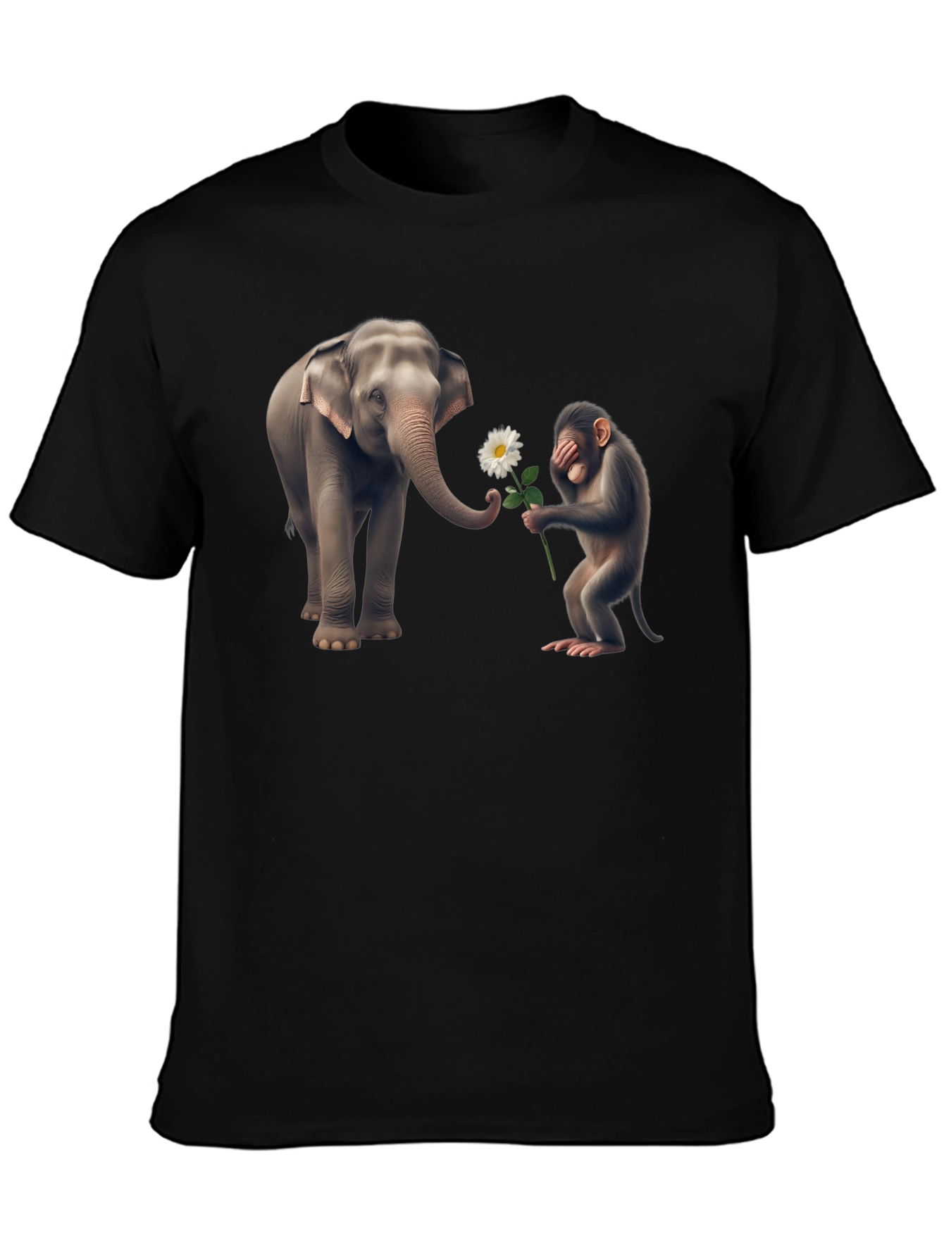 Elephant & Monkey Graphic Tee - Unique Design