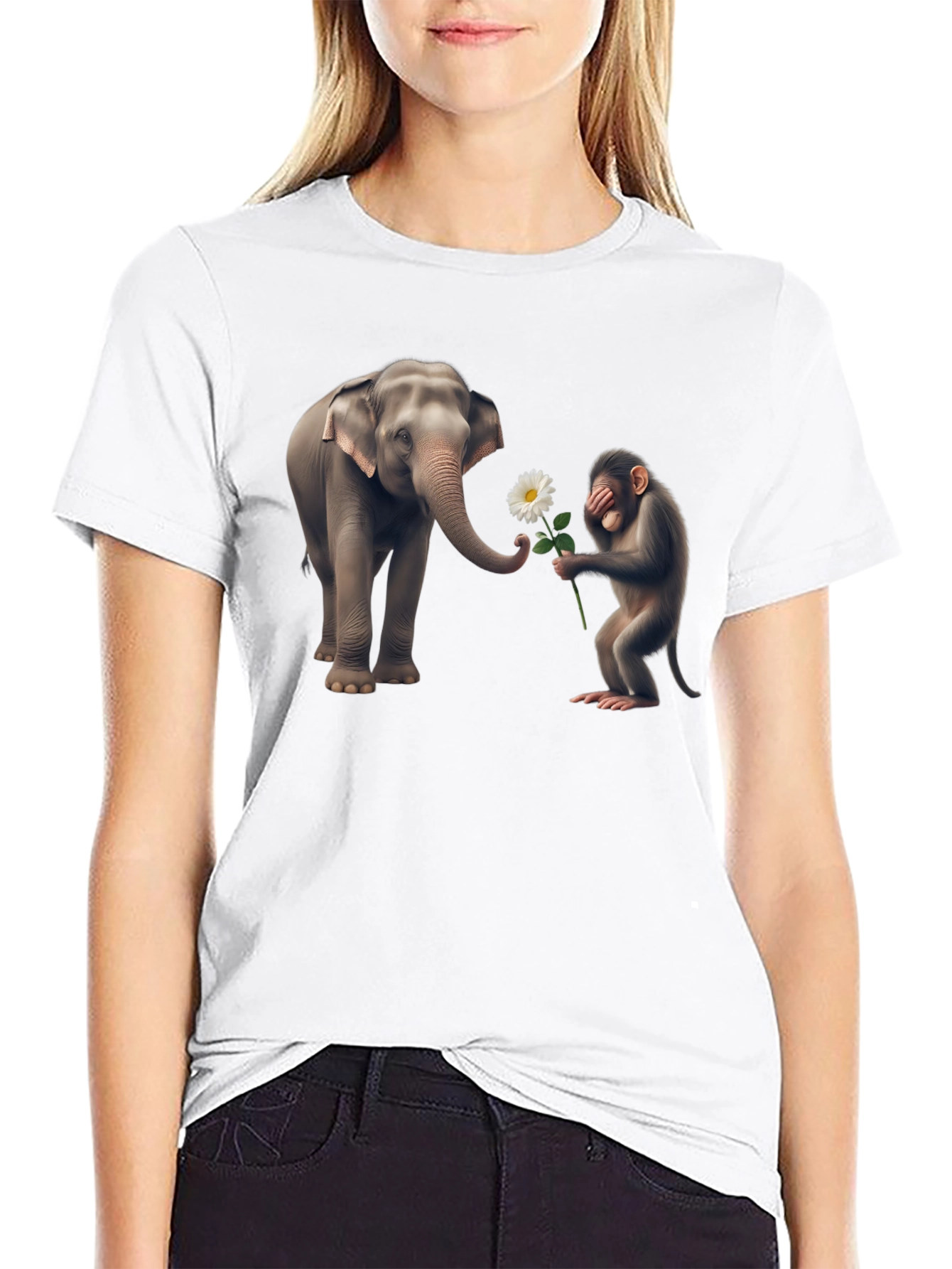 Elephant & Monkey Graphic Tee - Unique Design