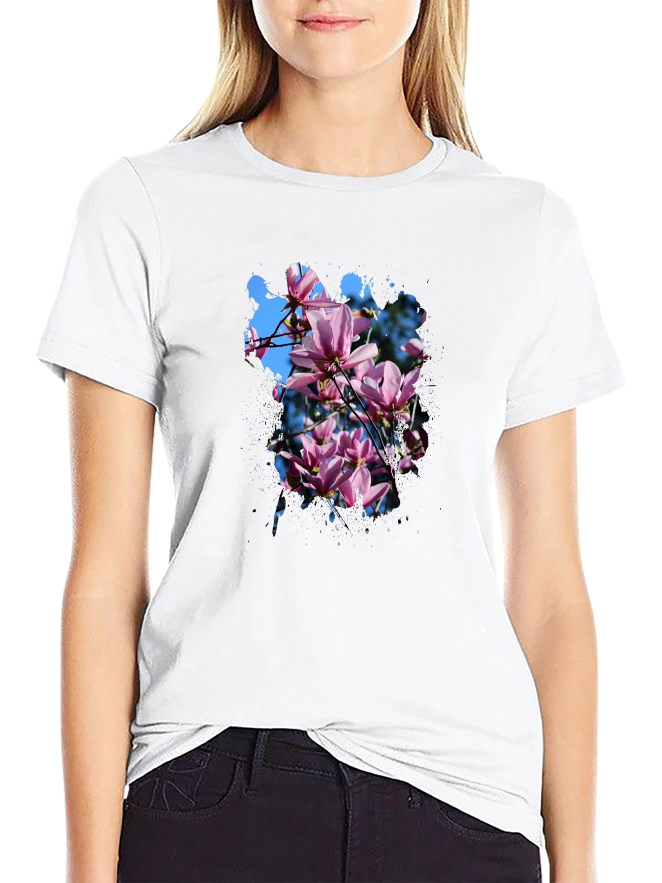Floral Magnolia Blossom T-Shirt - Stylish Mens Tee