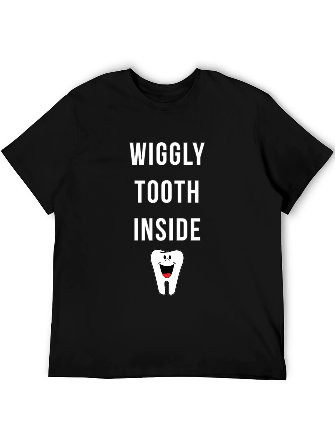 Wiggly Tooth Inside Graphic Tee - Black Cotton T-Shirt
