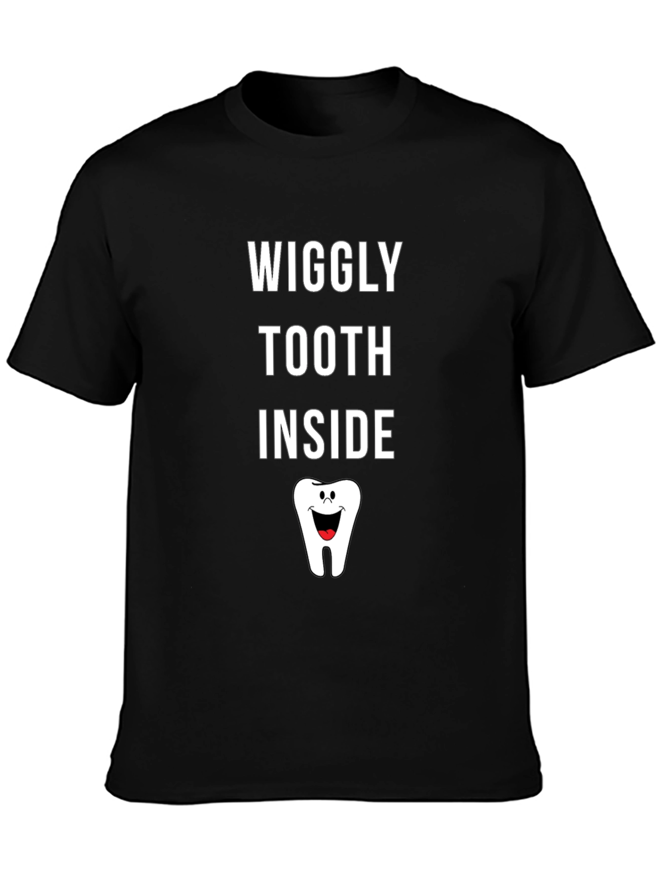 Wiggly Tooth Inside Graphic Tee - Black Cotton T-Shirt