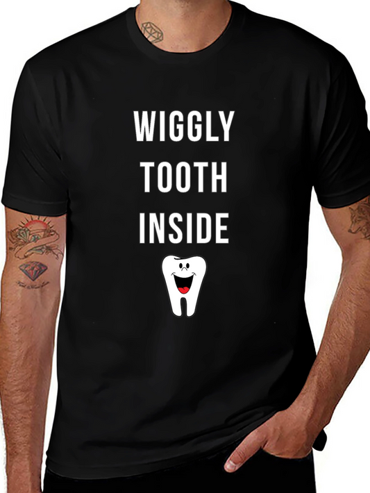 Wiggly Tooth Inside Graphic Tee - Black Cotton T-Shirt