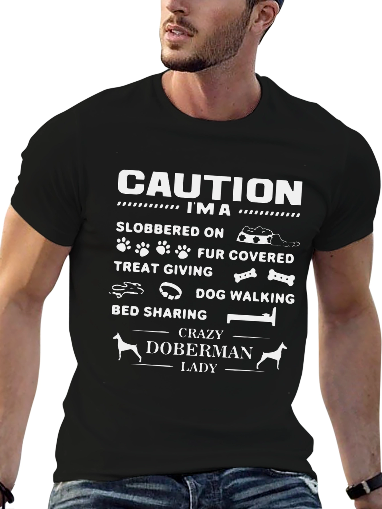 Crazy Doberman Lady Graphic Tee