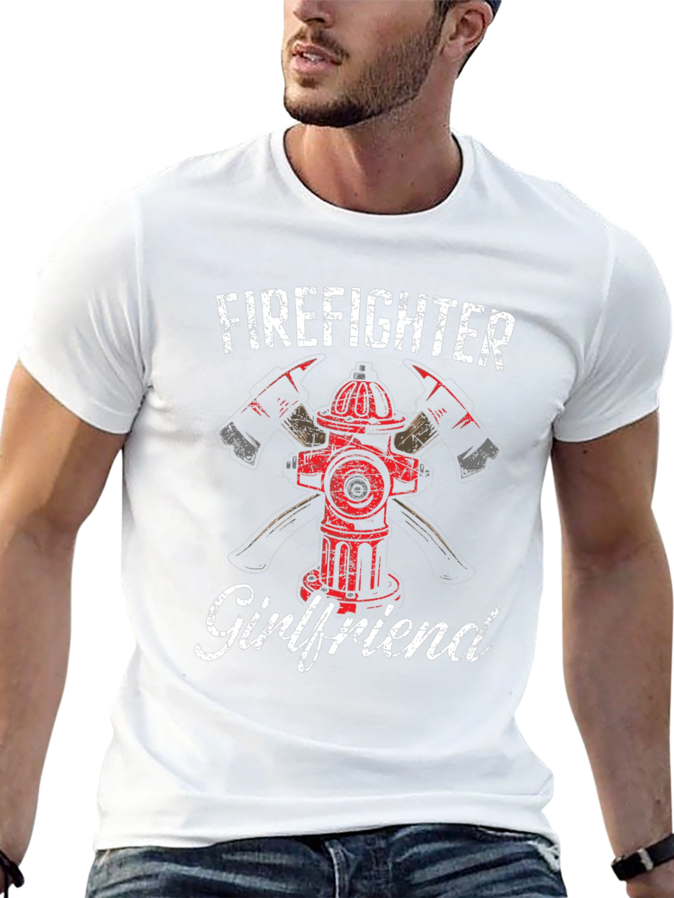 Firefighter Girlfriend T-Shirt - Axe Hydrant Design