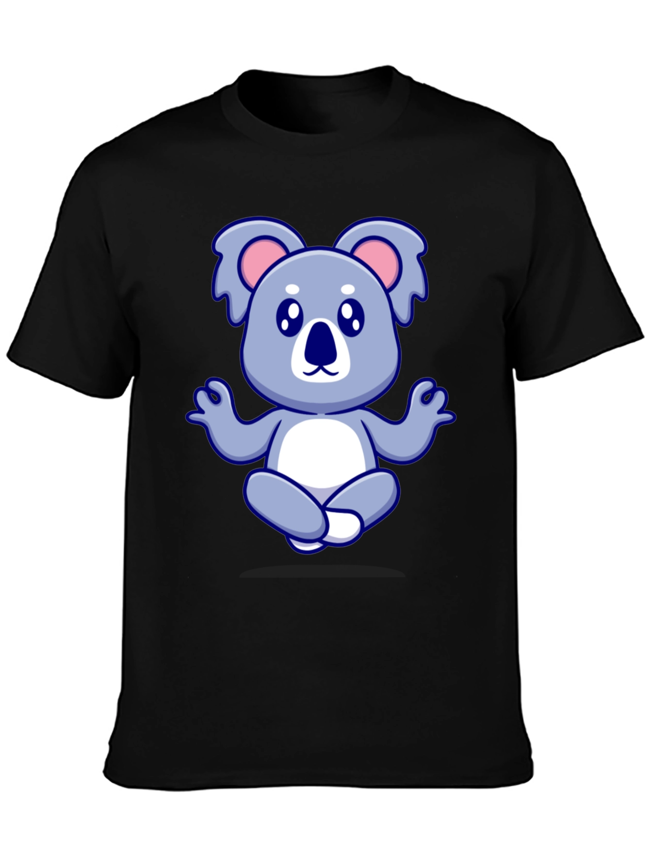 Koala Meditation Black T-Shirt
