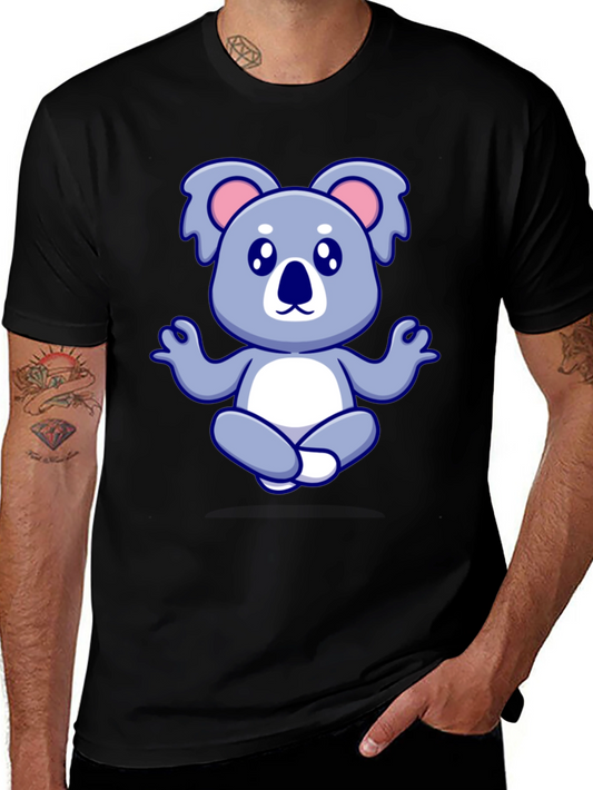 Koala Meditation Black T-Shirt