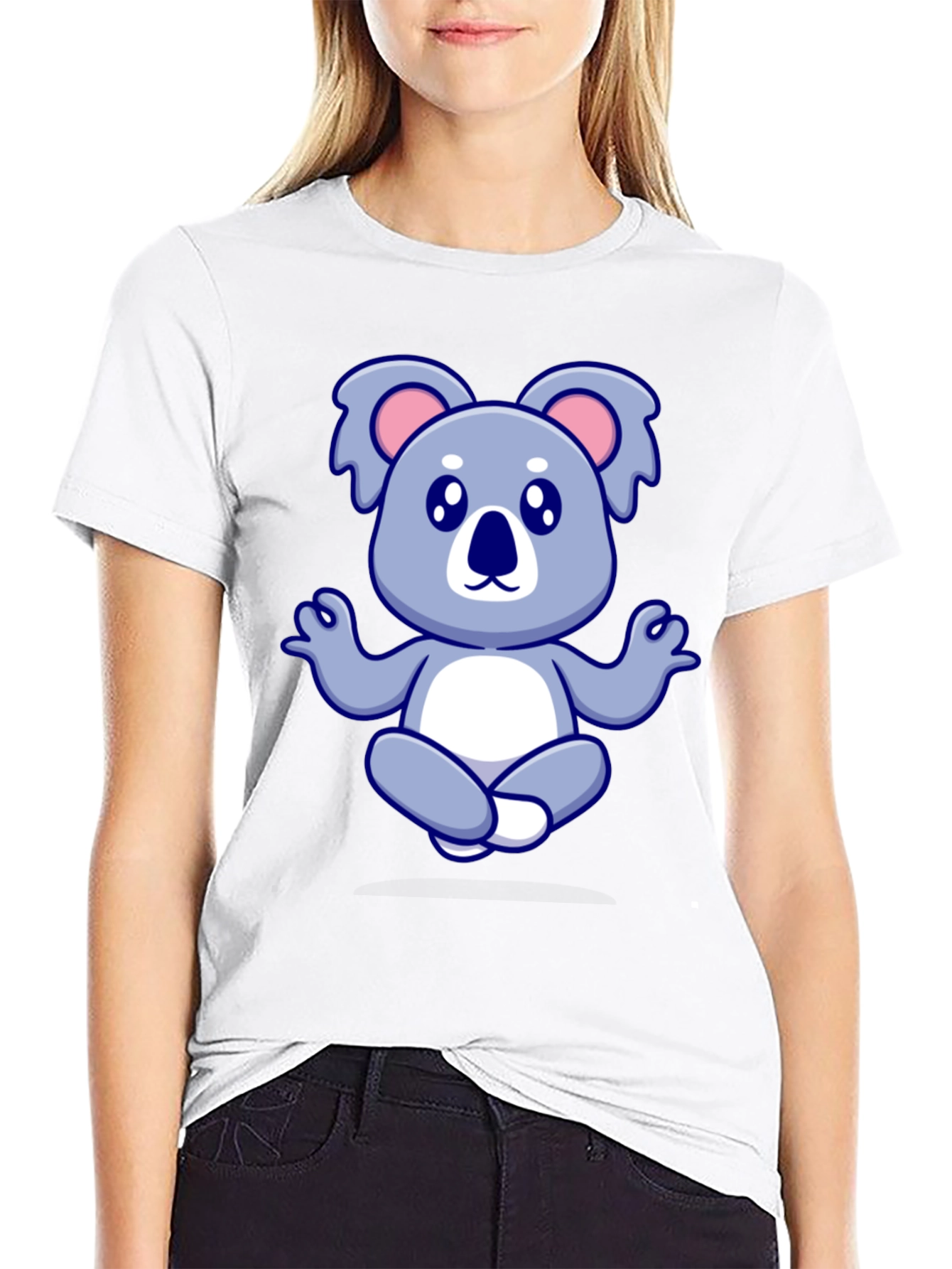 Koala Meditation Black T-Shirt