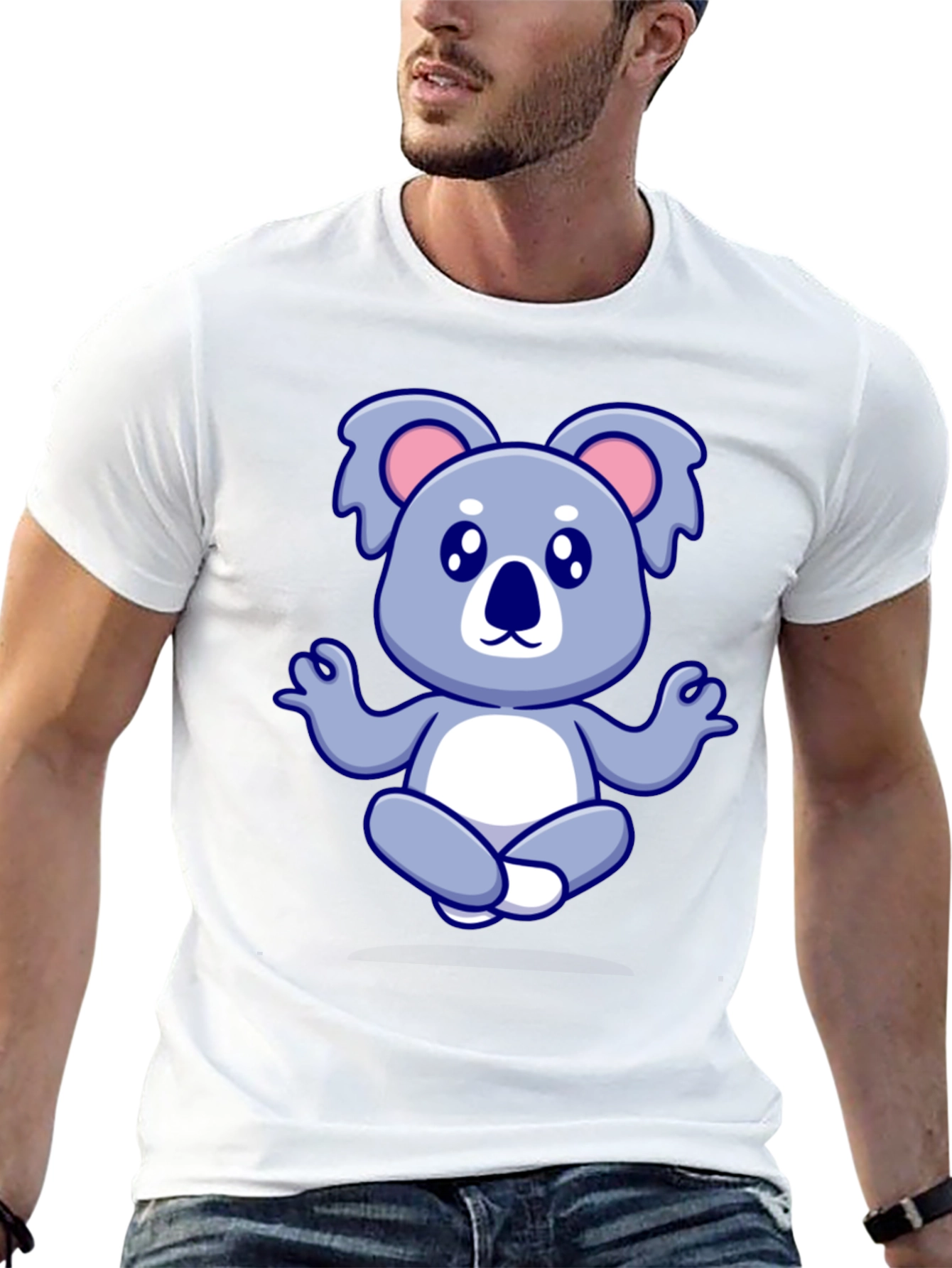 Koala Meditation Black T-Shirt