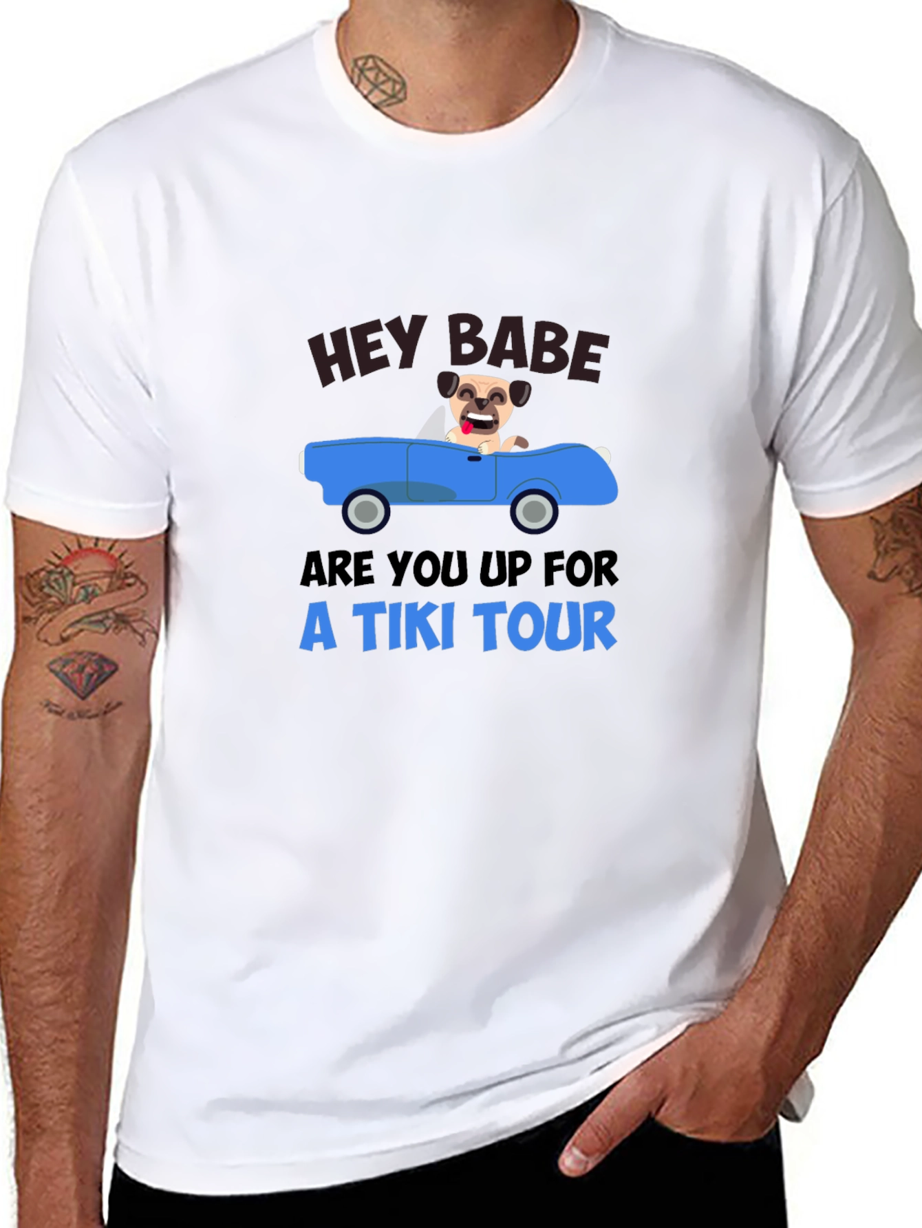 Hey Babe Tiki Tour Pug T-Shirt