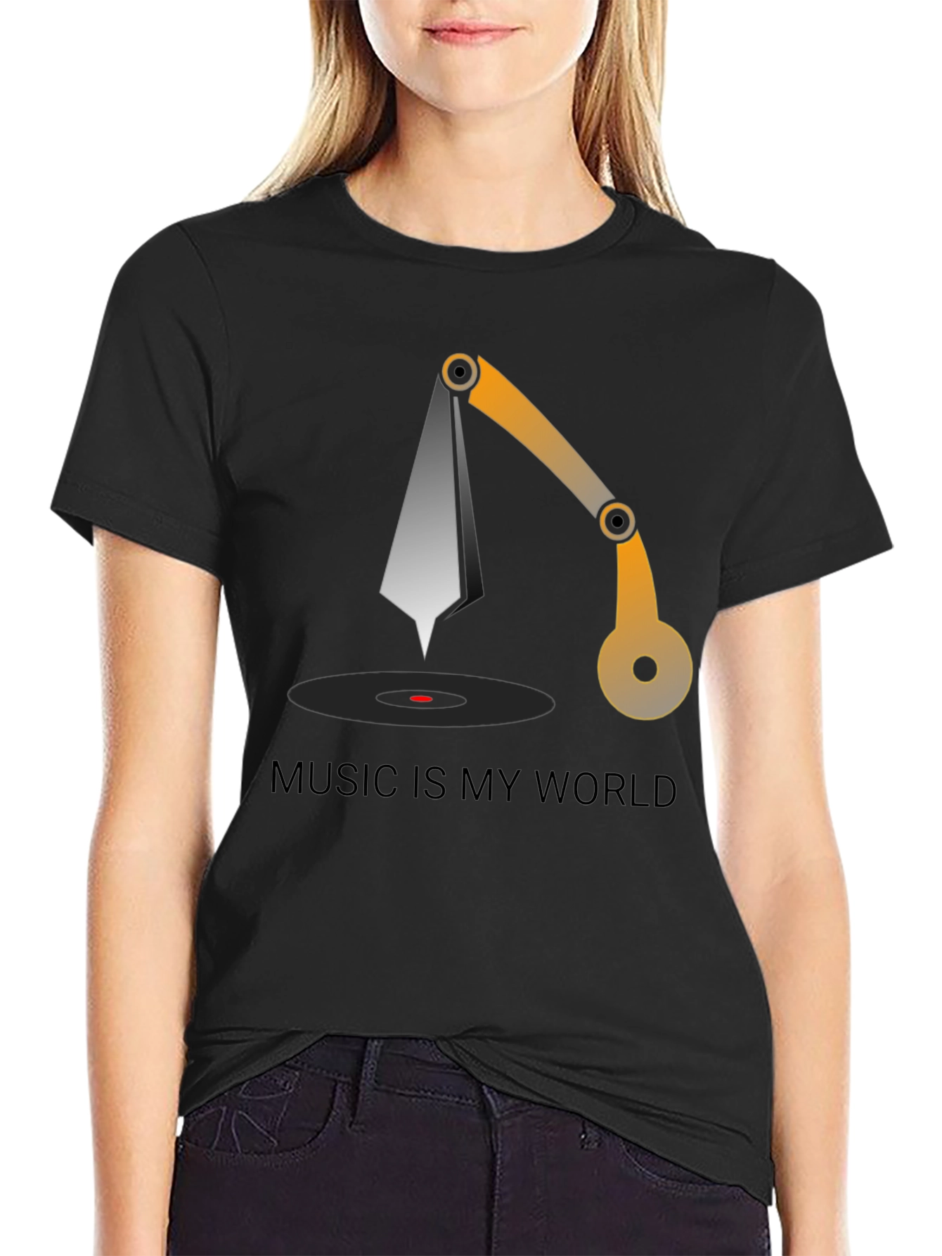 Music is My World Graphic Tee - Black