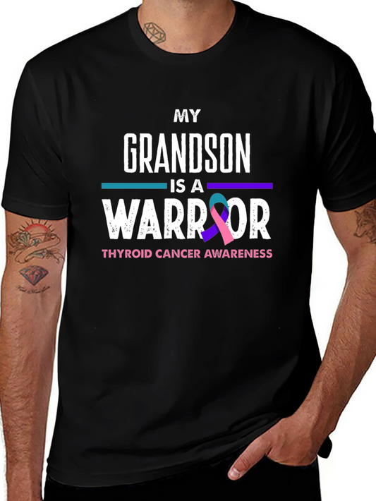 My Grandson Is A Warrior Thyroid Cancer Awareness T-Shirt