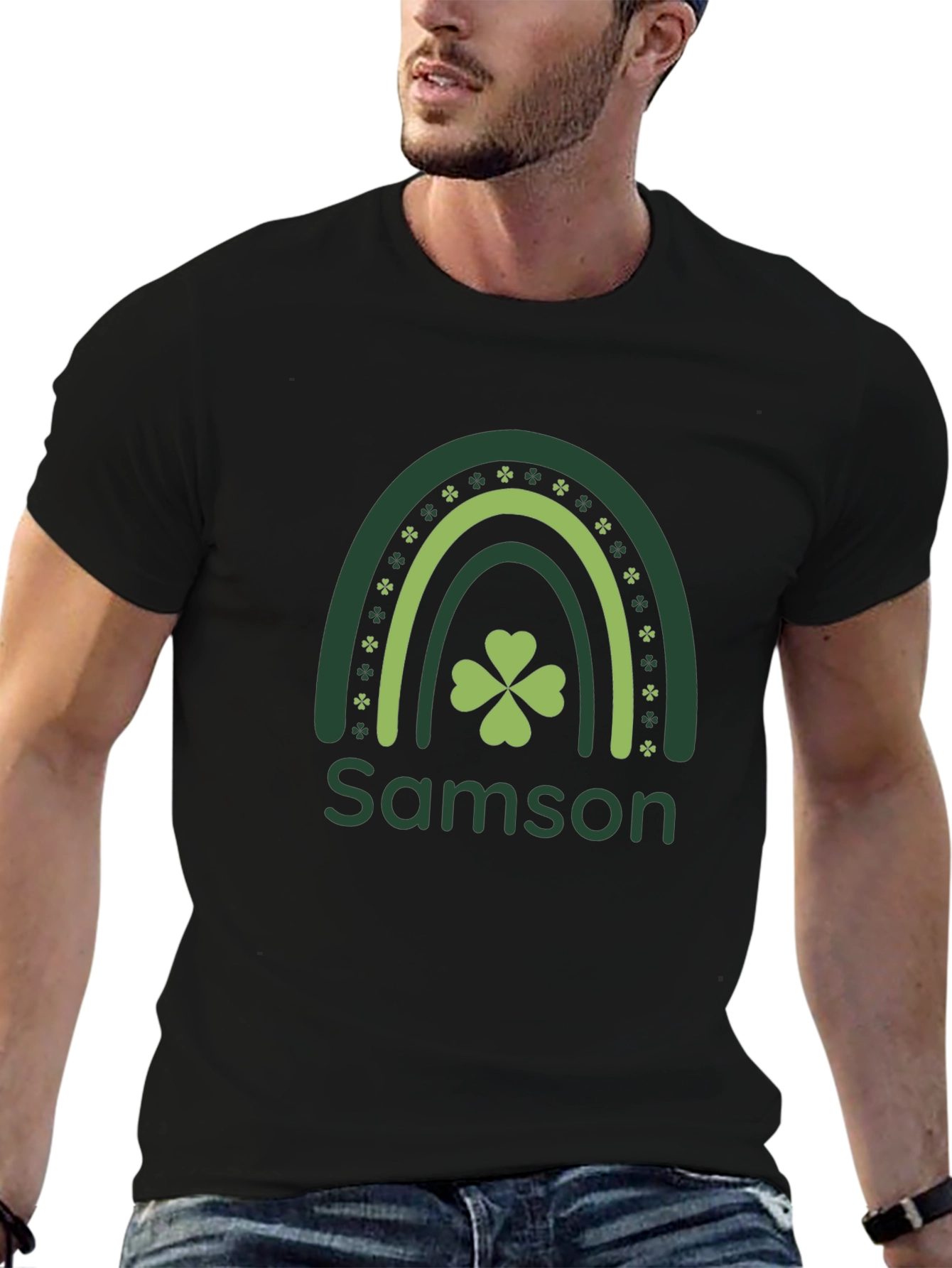Samson St. Patricks Day Rainbow Clover T-Shirt