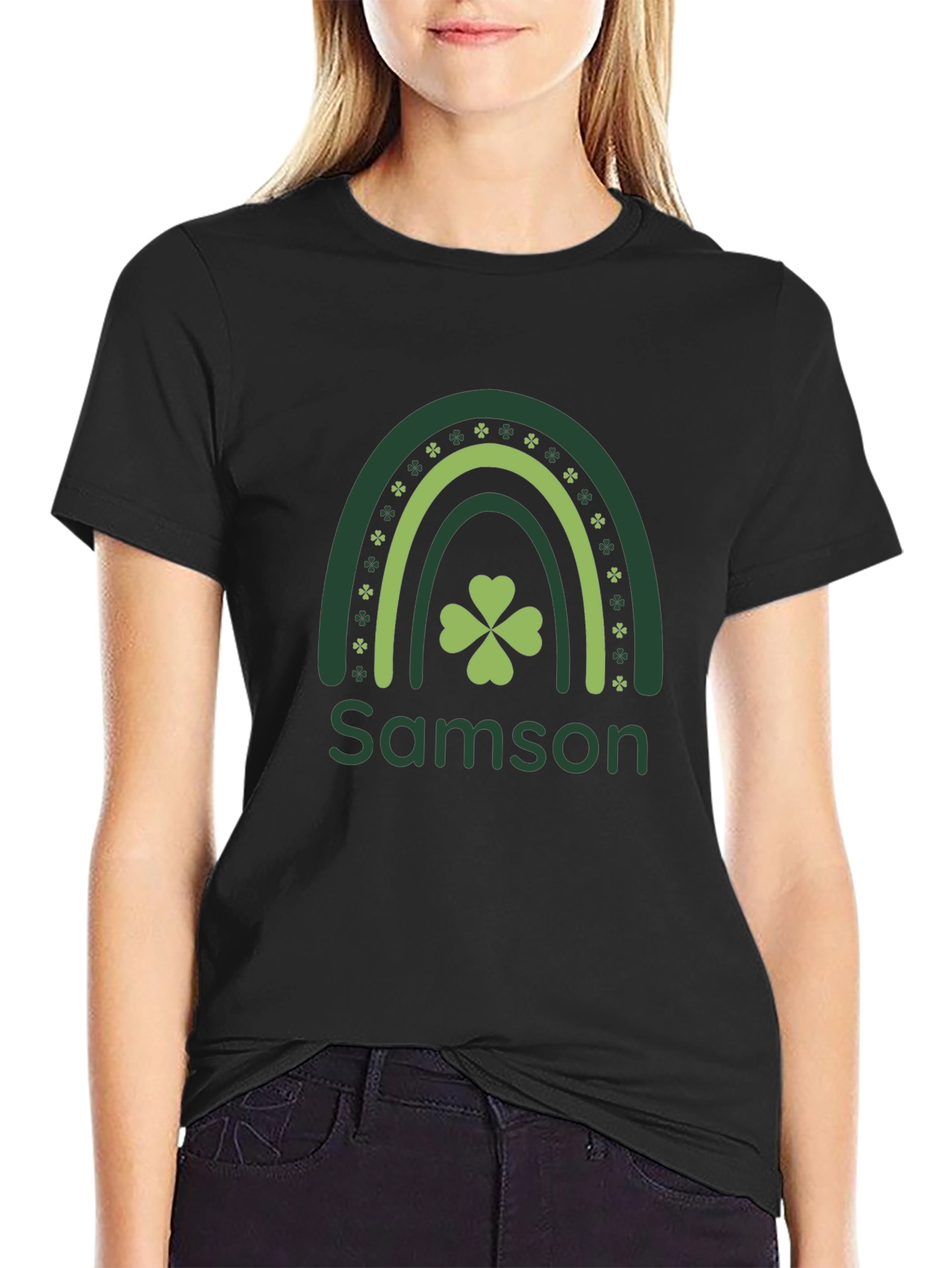 Samson St. Patricks Day Rainbow Clover T-Shirt